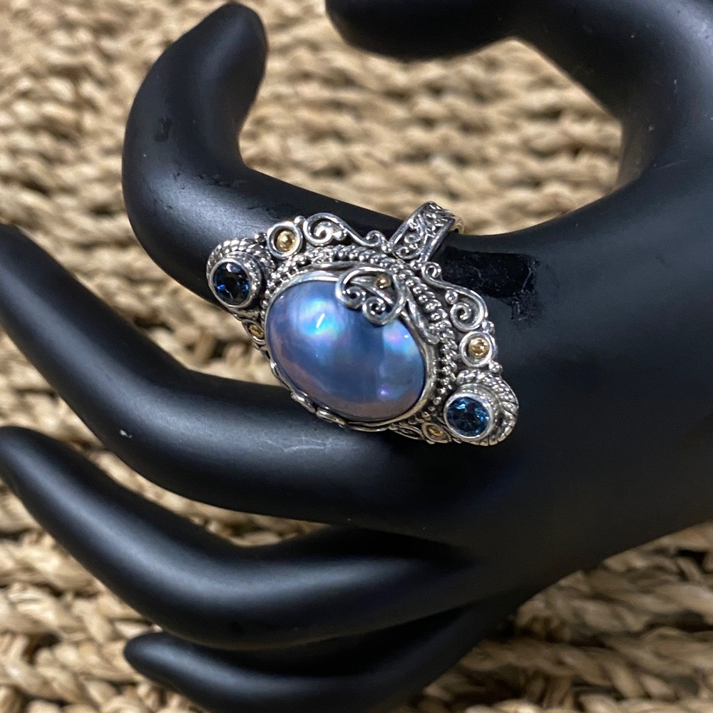 Sterling Silver And 14k Statement - image 1